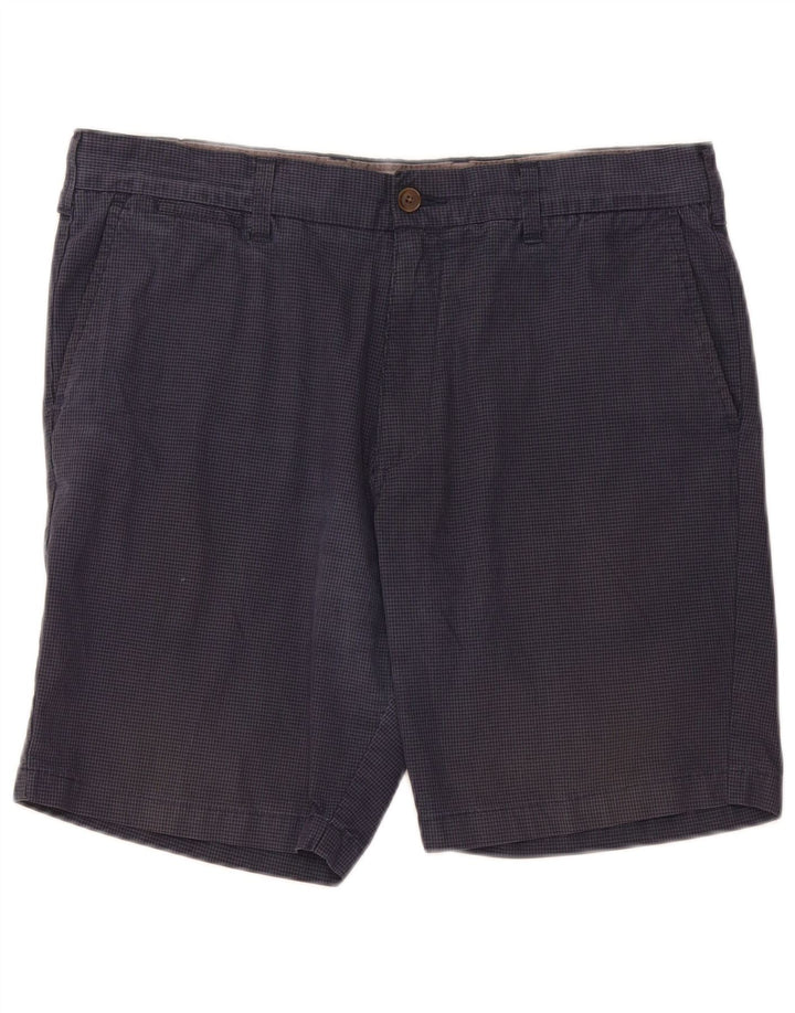 Marks & Spencer Short Chino Homme W36 Grand Bleu Marine Vichy Coton