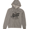 MOSSIMO Womens Graphic Zip Hoodie Sweater US 8 Medium Grey Cotton Vintage Mossimo and Second-Hand Mossimo from Messina Hembry 