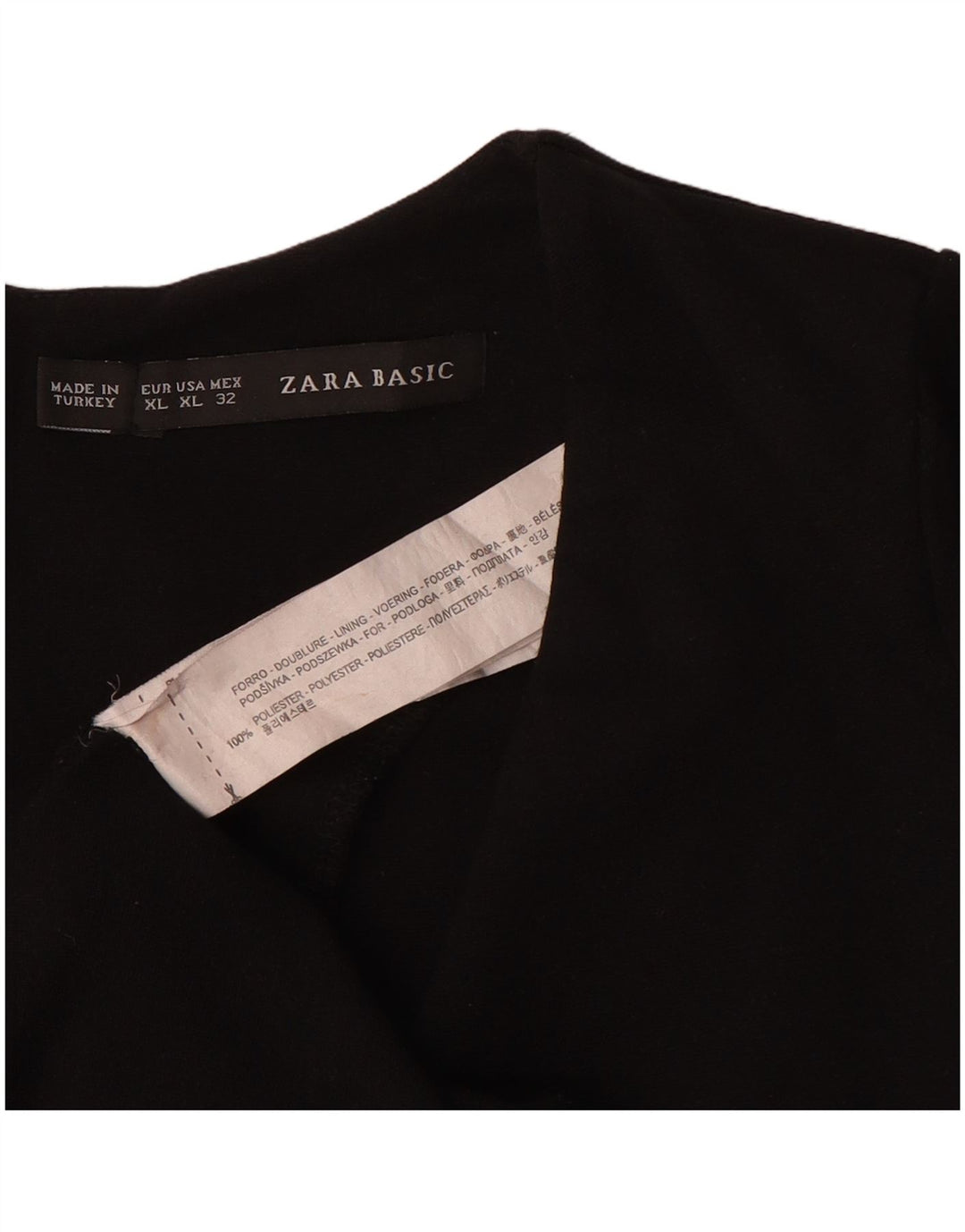 Zara Robe fourreau à manches 3/4 pour femme UK 18 XL Noir Polyester