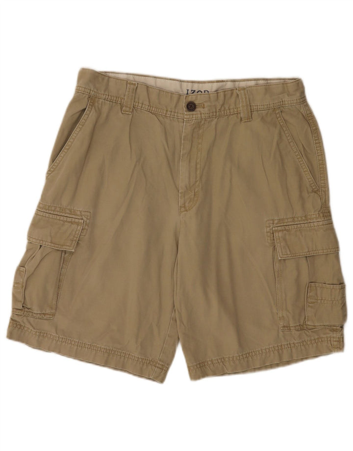 IZOD Short cargo d'eau salée pour homme W34 Grand coton beige