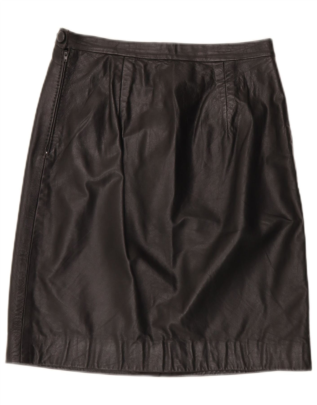 jupe en cuir femme vintage W29 Noir moyen