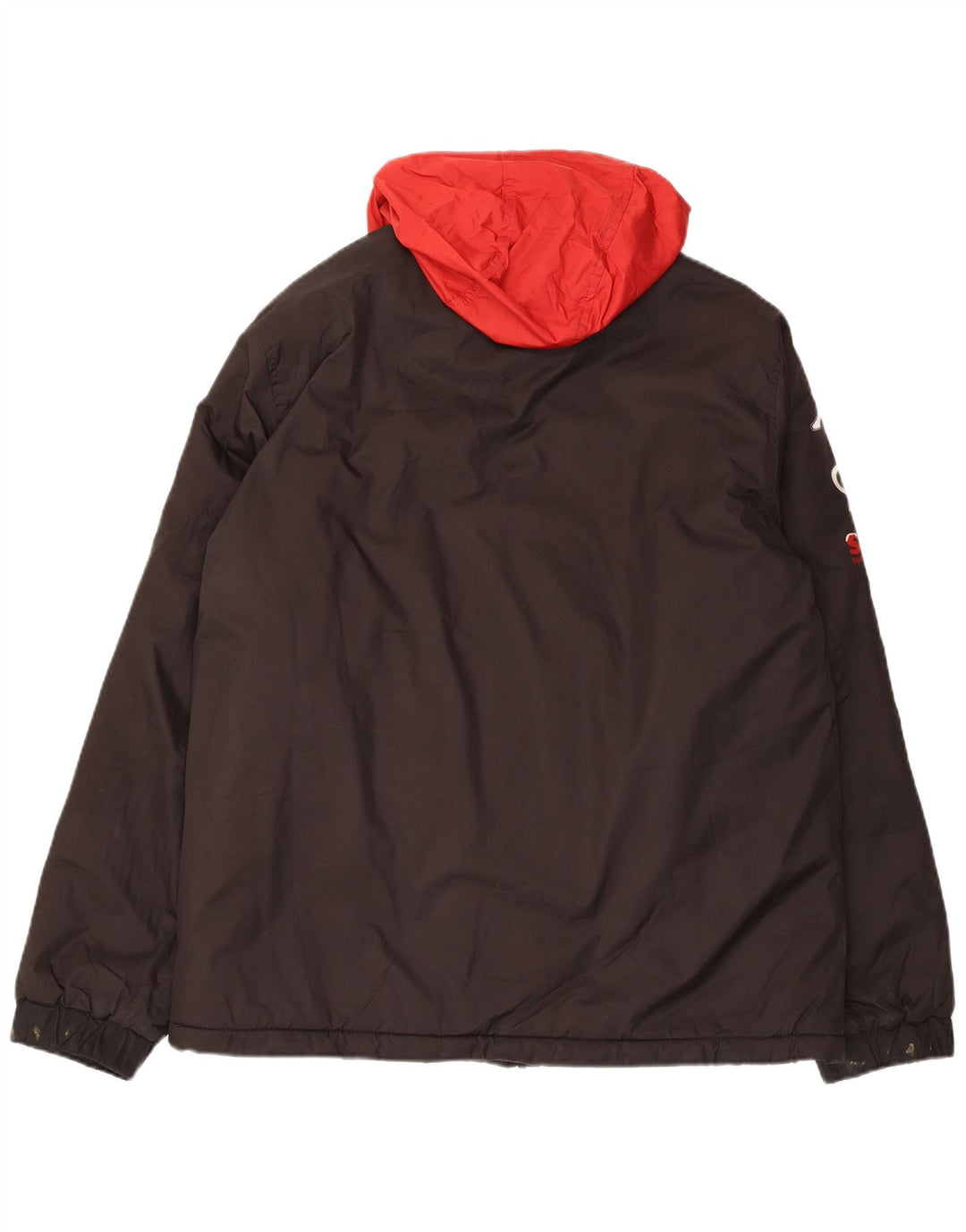 Kappa Veste coupe-vent à capuche graphique pour homme UK 40 Large Noir Polyester