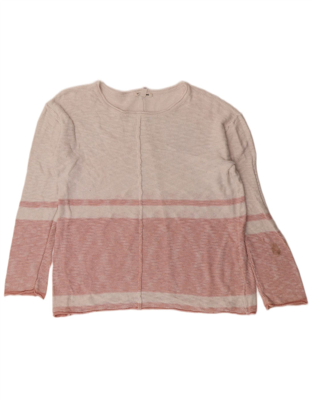 Billabong Pull col bateau pour femme UK 10 Petit coton rayé rose