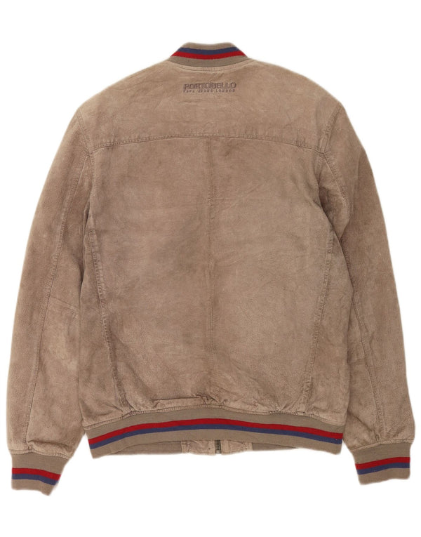 PEPE Jeans Veste Bomber en Daim pour Homme UK 40 Grand Cuir Beige