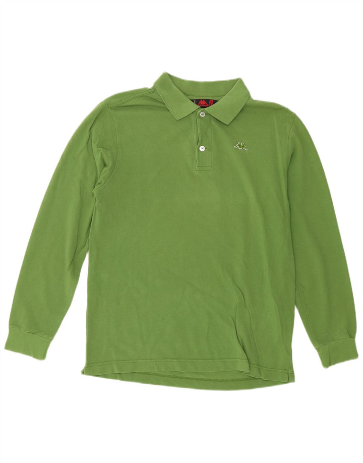 Kappa Polo à Manches Longues Homme Coupe Regular Coton Vert Moyen