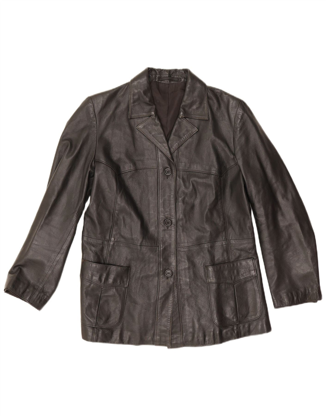 veste en cuir femme vintage EU 42 Grand cuir noir