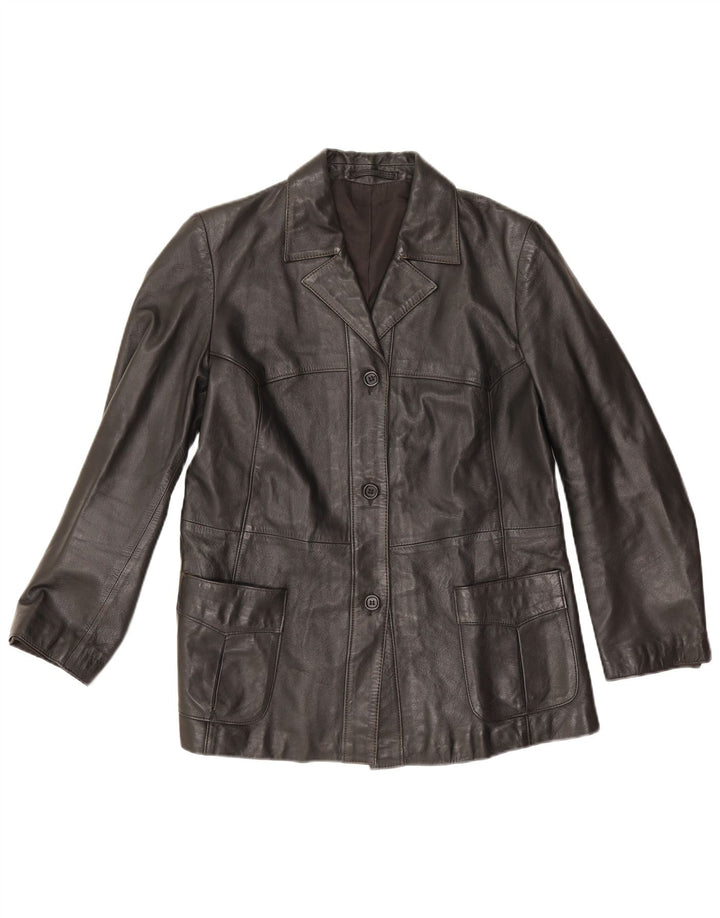 veste en cuir femme vintage EU 42 Grand cuir noir