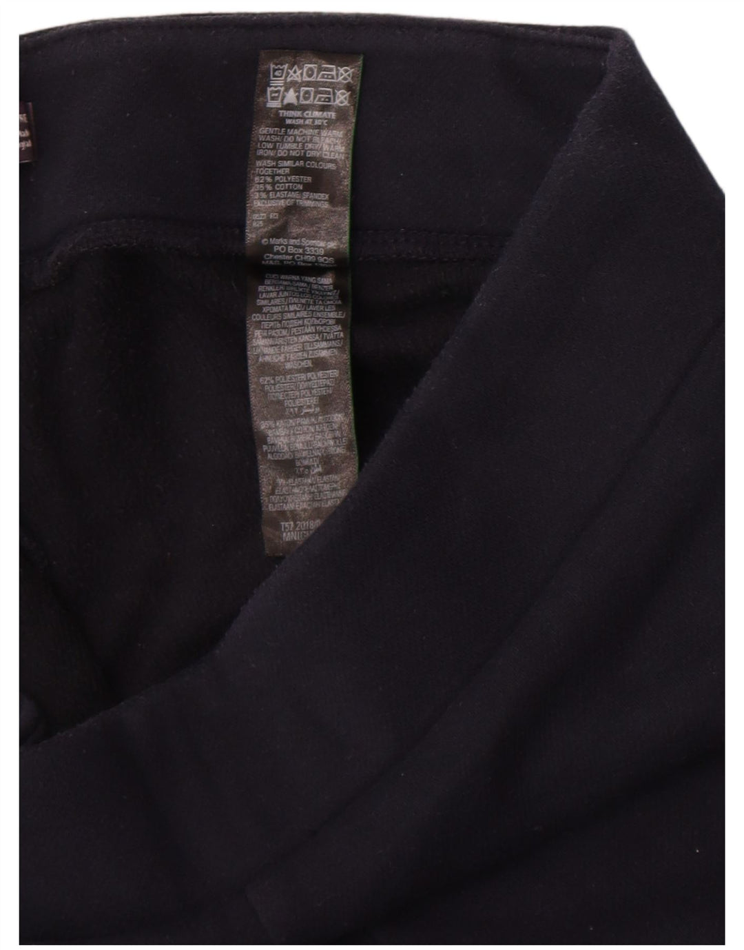 Marks & Spencer Leggings Femme UK 14 Large Bleu Marine Polyester