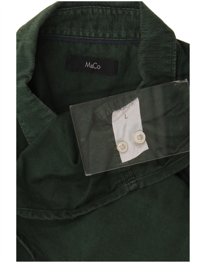 M&CO Chemise Homme Large Vert Coton