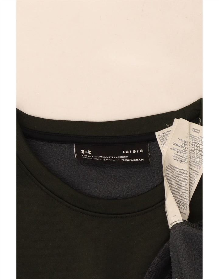 UNDER ARMOUR Sweat-shirt Cold Gear pour femme UK 16 Large Kaki