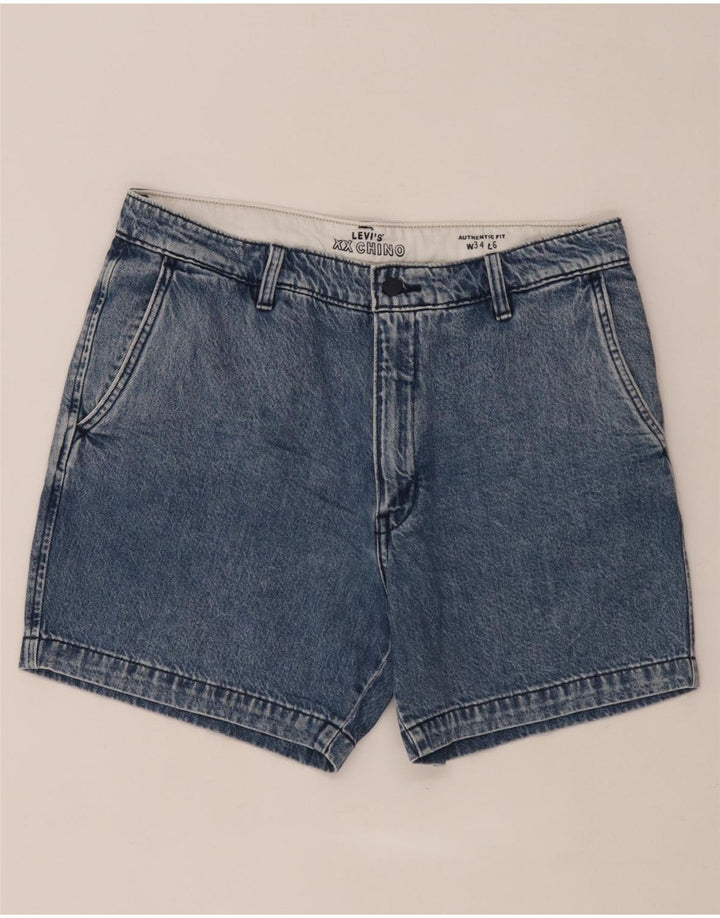 Levi's Short Chino Denim Femme W34 Large Bleu Coton