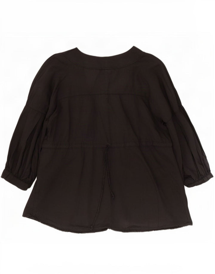 Benetton Chemisier à manches 3/4 pour femme UK 44 Noir moyen