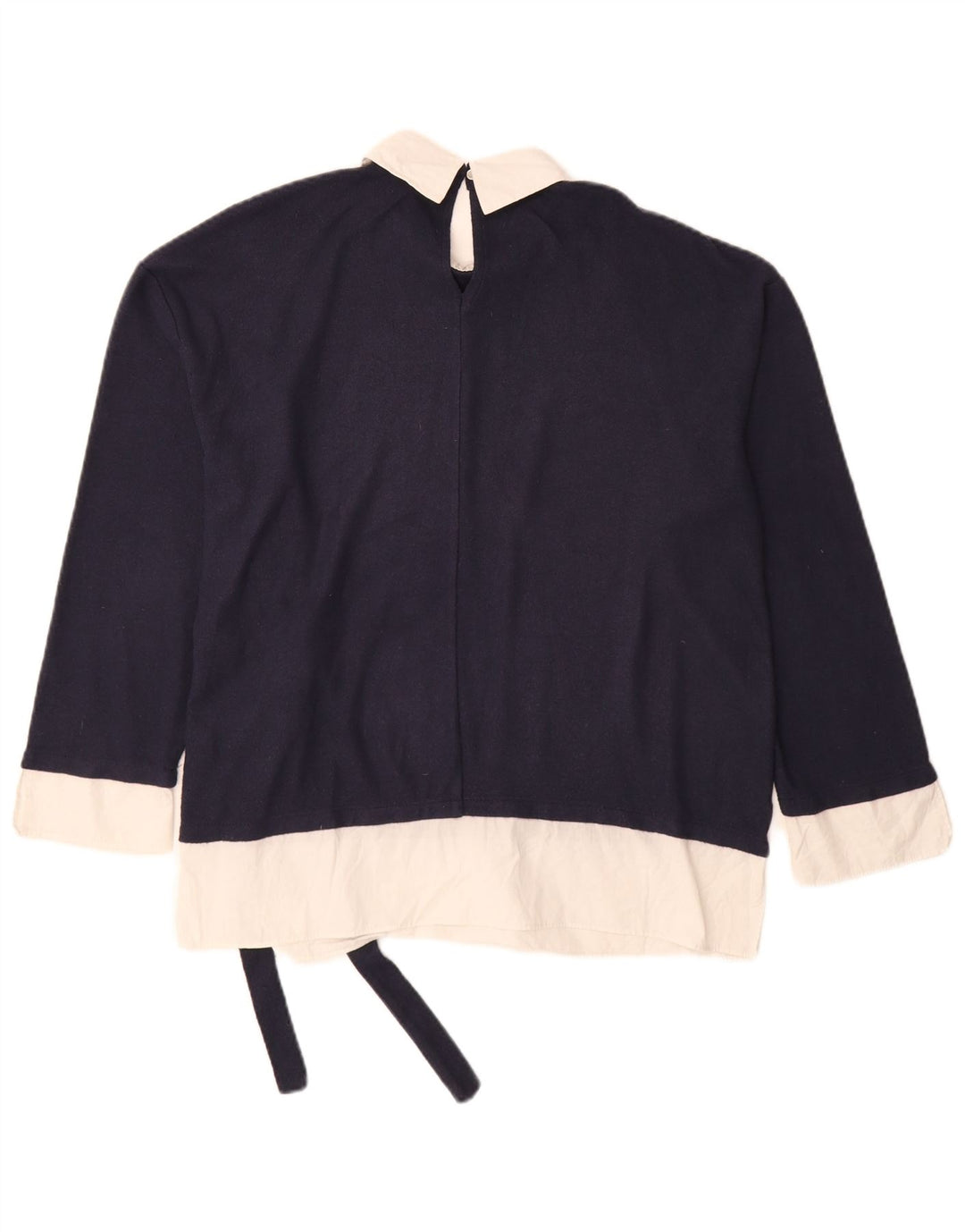 Marks & Spencer Pull à col polo pour femme UK 12 Bleu marine moyen