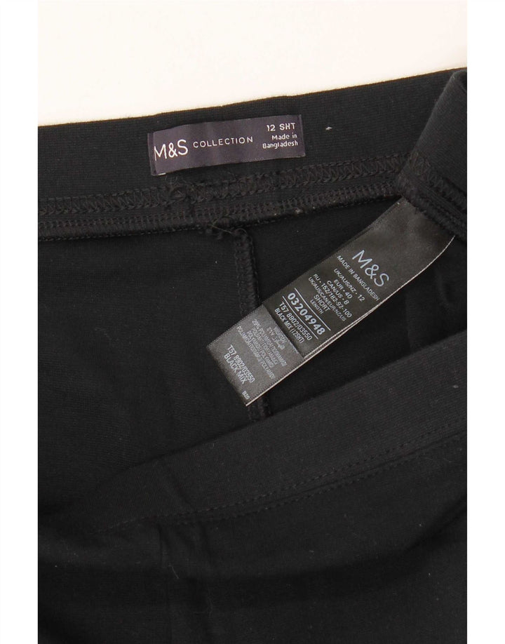 Marks & Spencer Leggings Femme UK 12 Viscose Rayée Noir Moyen