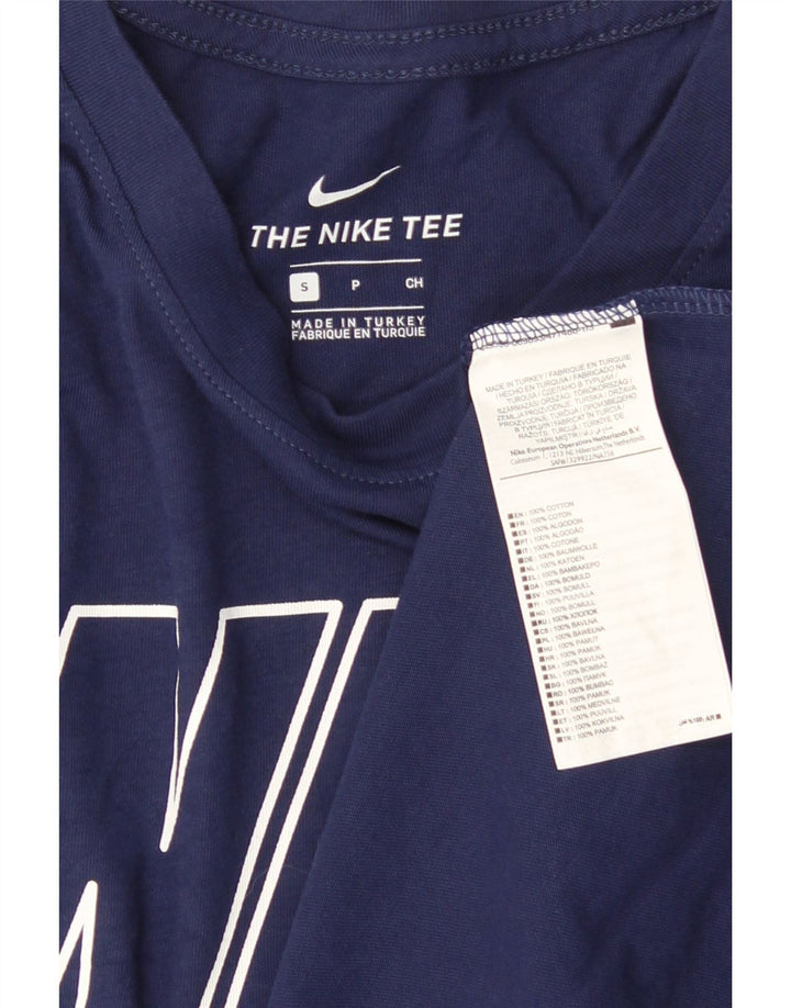 NIKE T-shirt graphique pour hommes, petit, en coton bleu marine
