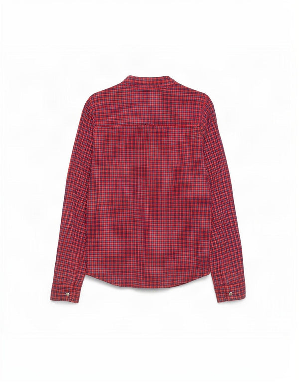 Hollister Chemise en flanelle pour femme UK 12 Coton à carreaux rouge moyen