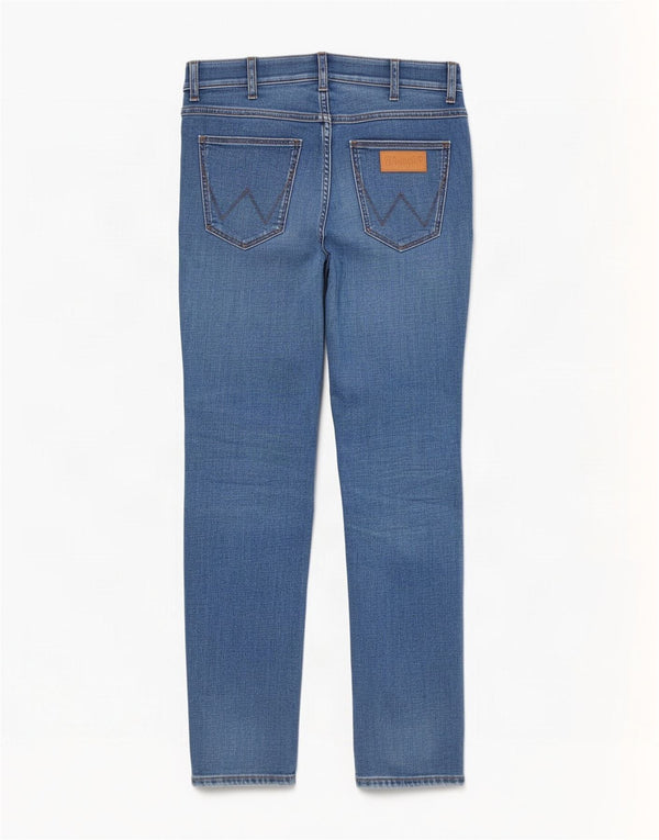 Wrangler Jean Larston Slim Fuselé Femme W30 L32 Bleu Coton