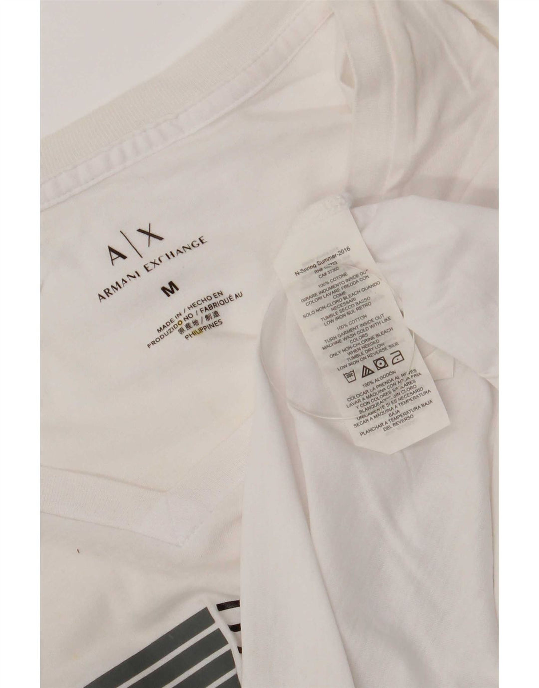 Armani Exchange T-Shirt Graphique Homme Blanc Moyen Coton