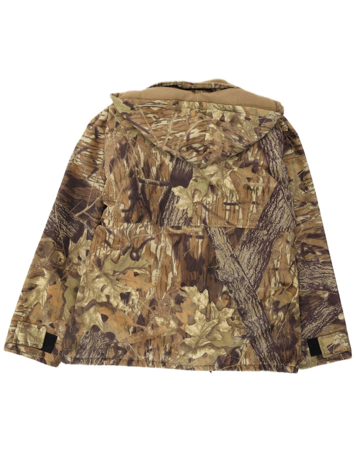 Veste coupe-vent vintage pour hommes IT 50/52 Grand polyester floral kaki