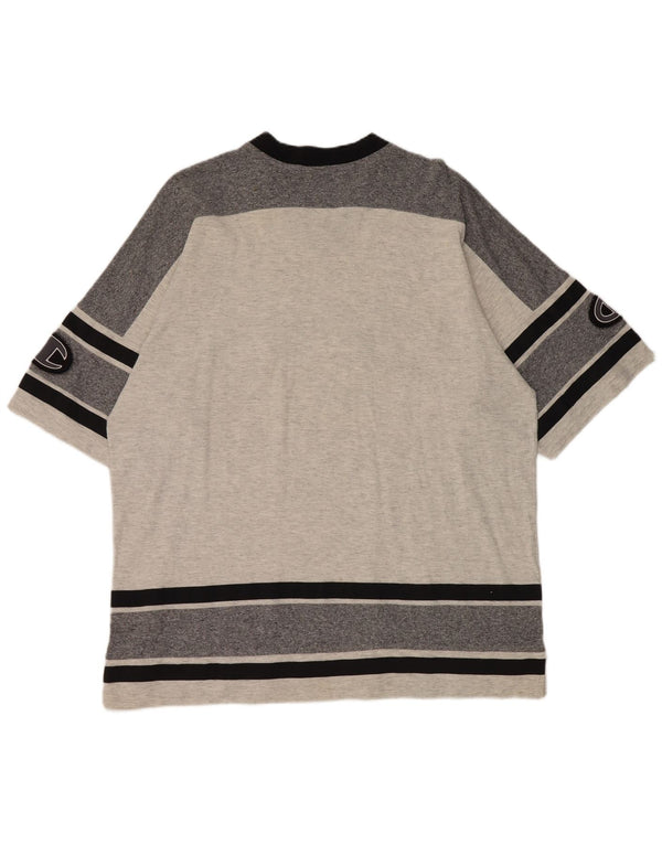 Champion T-Shirt Graphique Homme Grand Gris Colorblock Coton