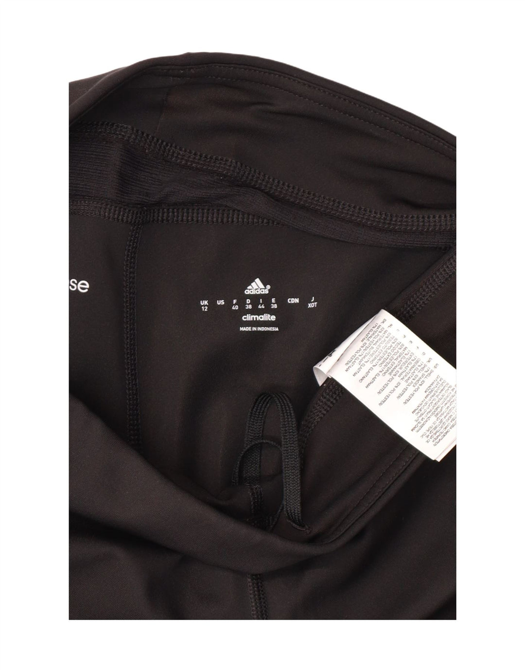 ADIDAS Femmes Climalite Capri Leggings UK 12 Moyen Noir Polyester