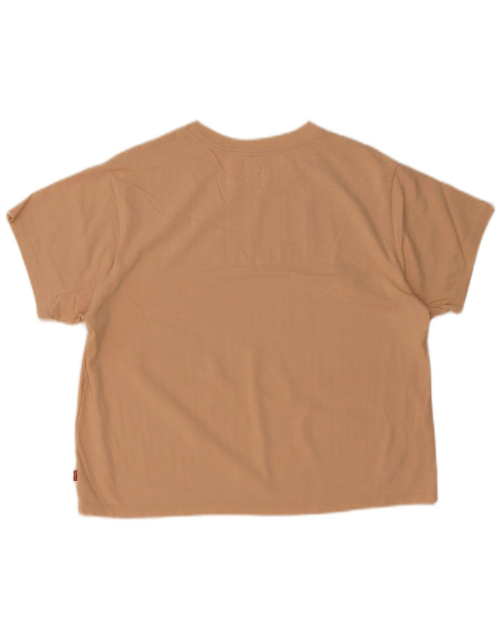 Levi's T-shirt graphique surdimensionné pour femme UK 10 Small Beige