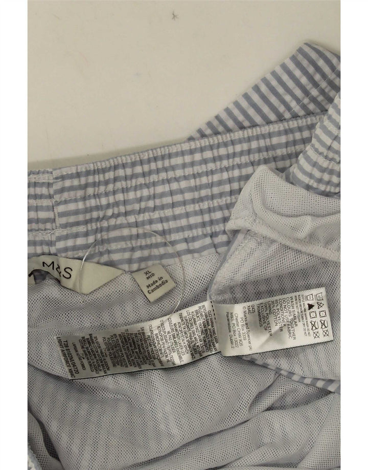 Marks & Spencer Short de bain homme XL bleu à fines rayures en polyester
