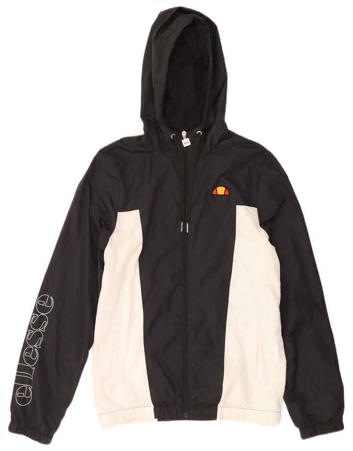 Ellesse Veste de survêtement à capuche graphique pour homme Small Noir Colourblock