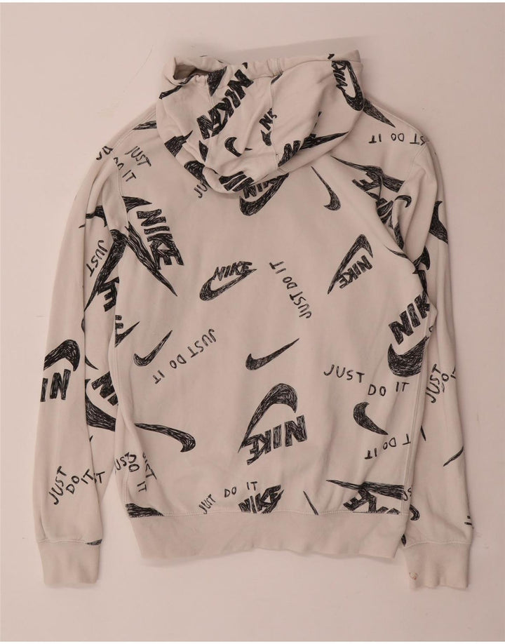 Nike Pull à capuche graphique pour homme Petit coton blanc cassé