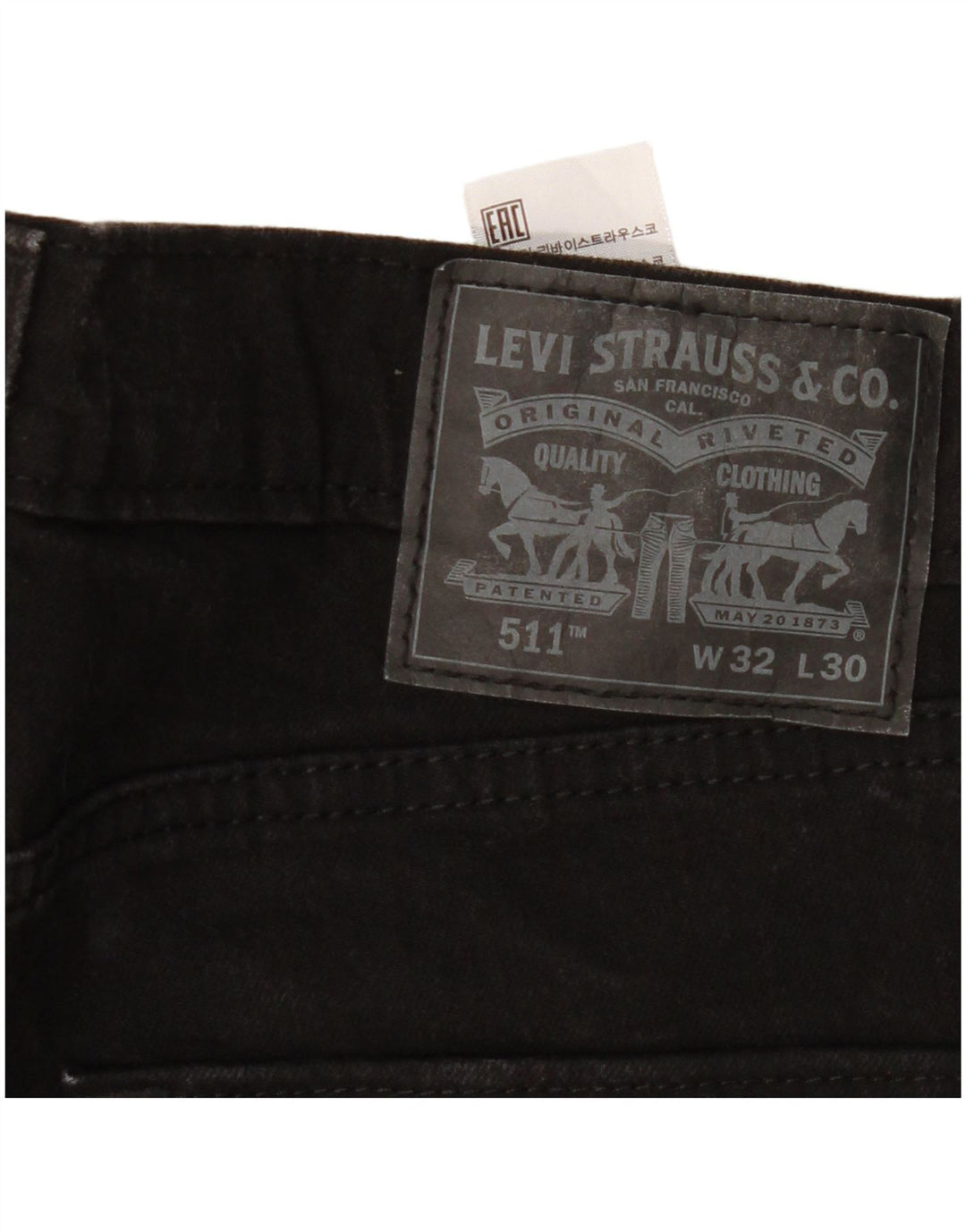 Levi's Jean Slim 511 Homme W32 L30 Noir Coton