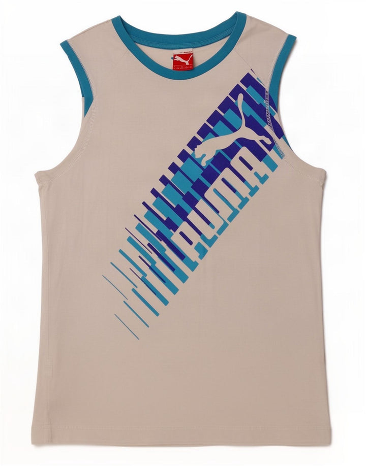 Puma Débardeur Graphic Homme Blanc Moyen Coton