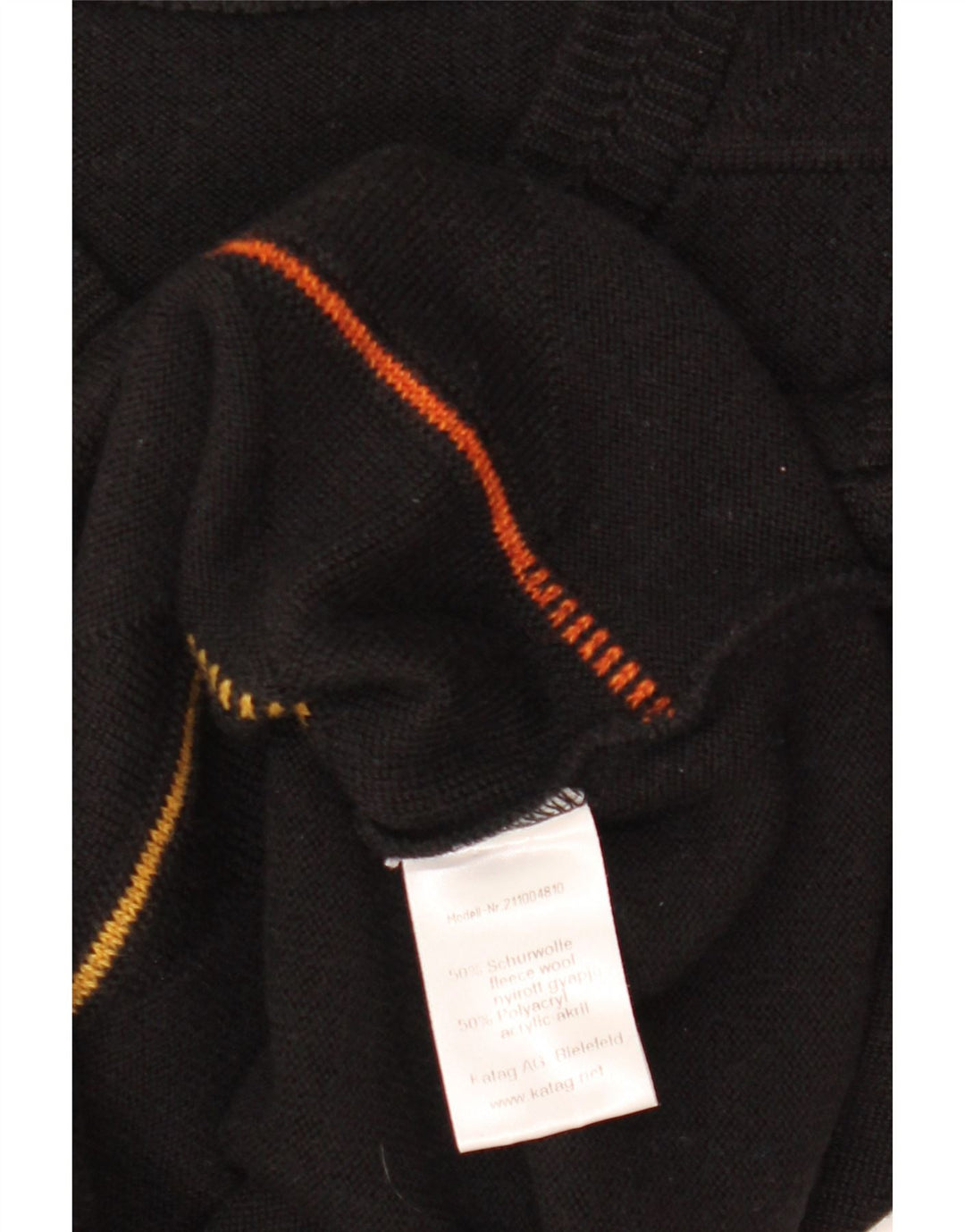 VINTAGE Femme Gilet Débardeur UK 14 Grande Laine Rayée Noire