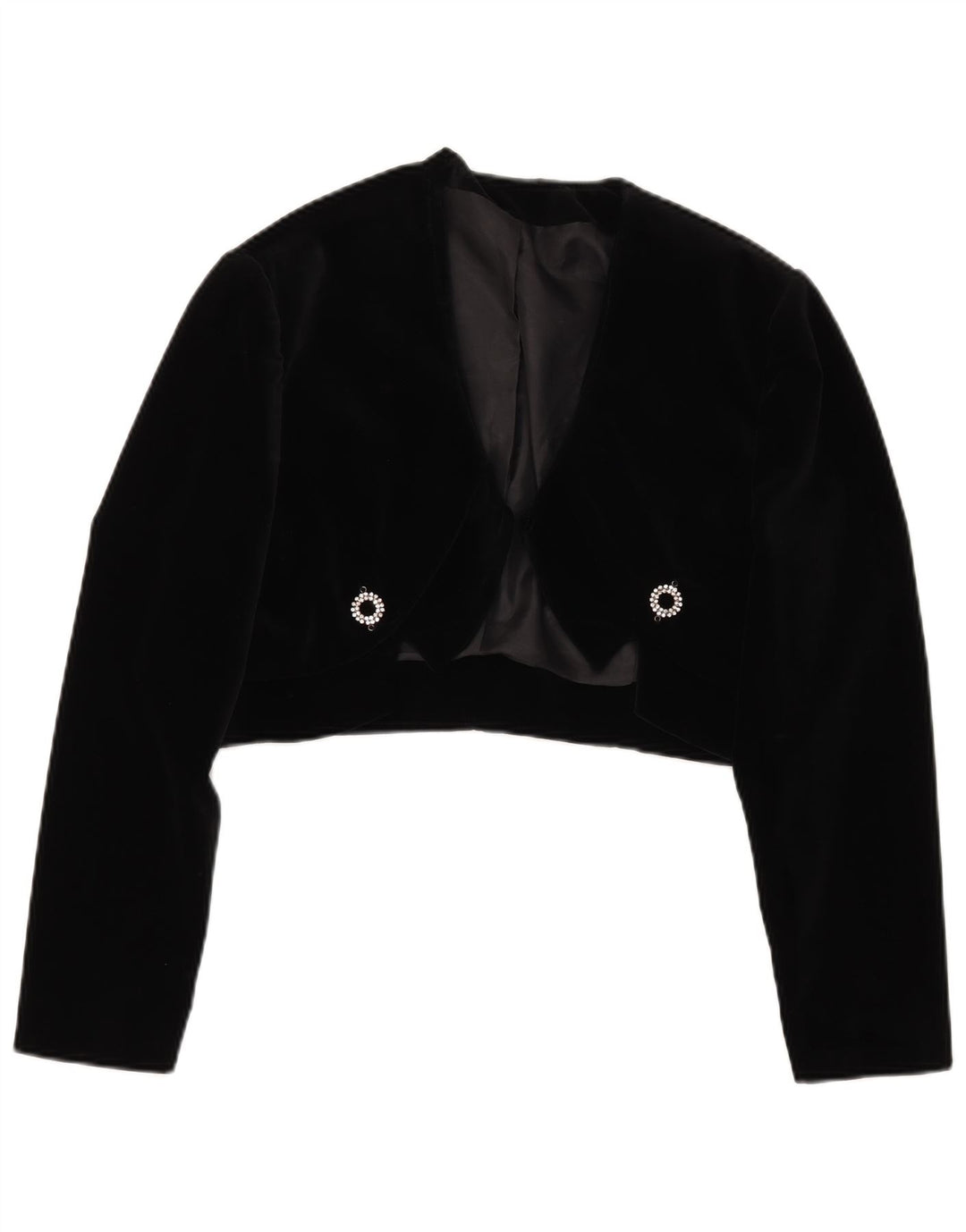 Veste Boléro Femme Vintage IT 48 XL Coton Noir