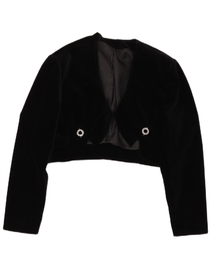 Veste Boléro Femme Vintage IT 48 XL Coton Noir