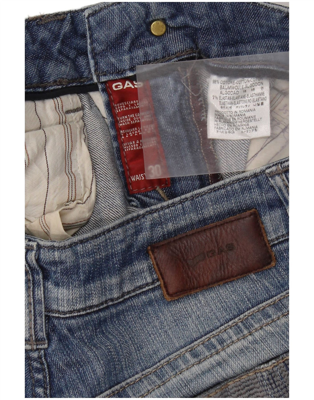 Jean droit femme Gas W30 L31 bleu coton