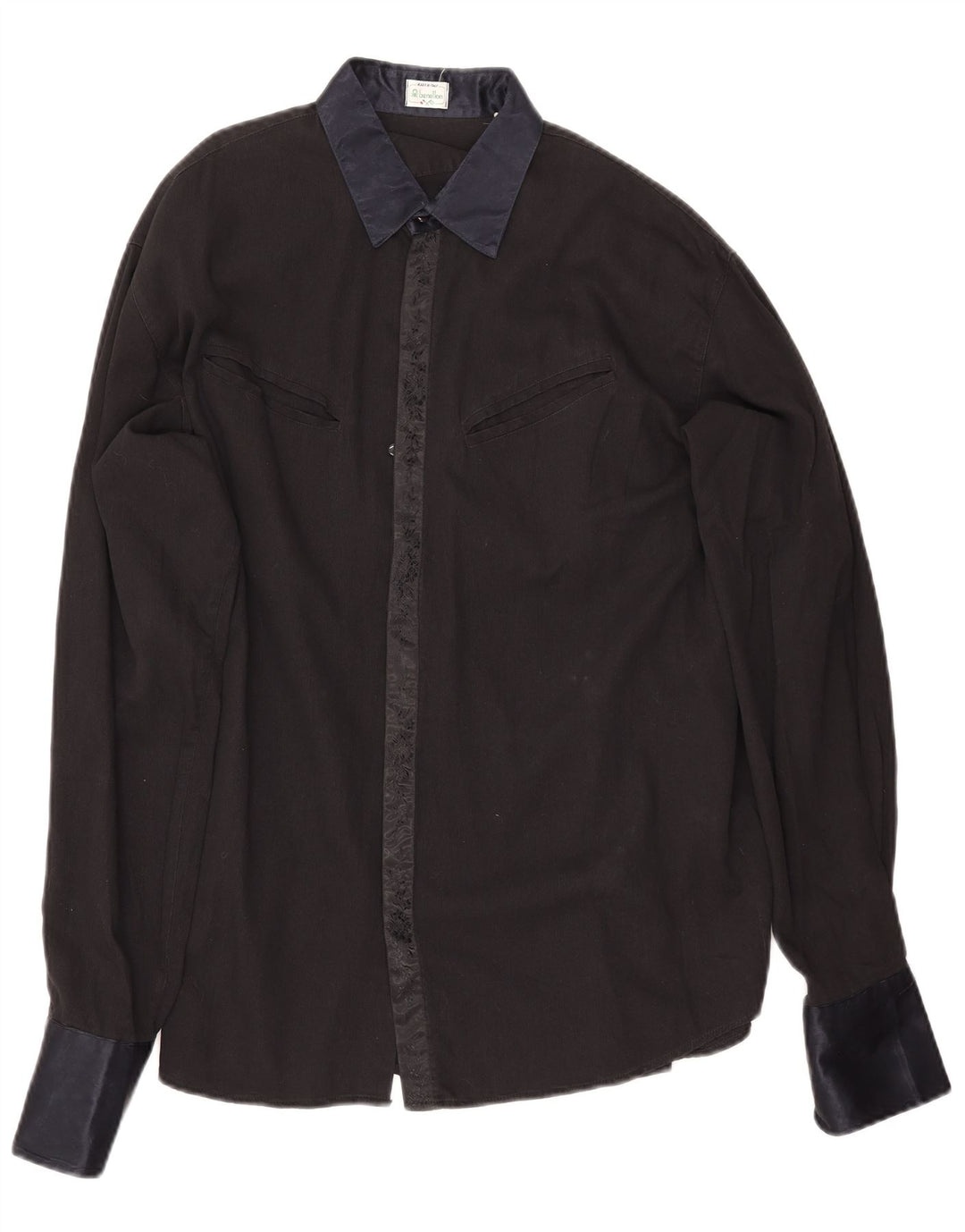 Benetton Chemise Homme Large Noir Coton