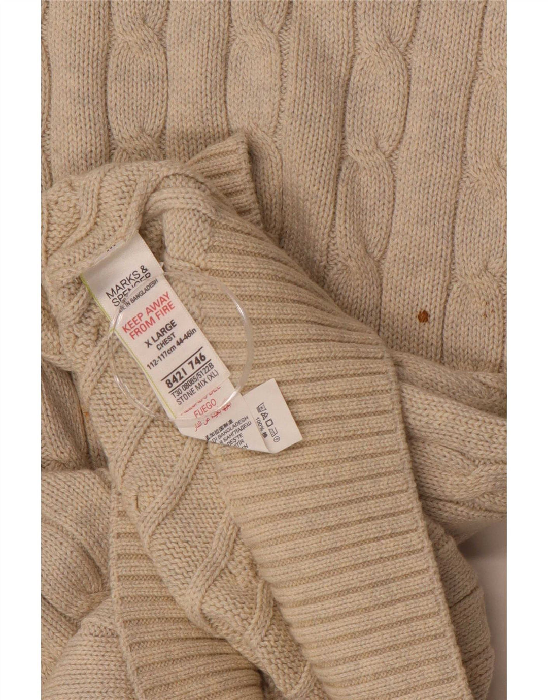 Marks & Spencer Pull col rond pour homme XL Beige