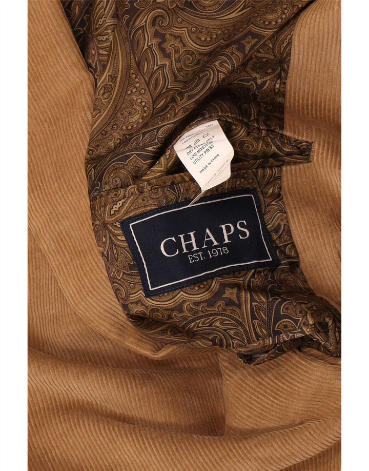 Chaps Veste blazer en velours côtelé à 2 boutons pour homme IT 50 Grand coton beige