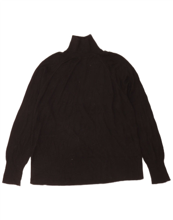 Zara Pull surdimensionné à col roulé pour femme UK 10 Petit Noir