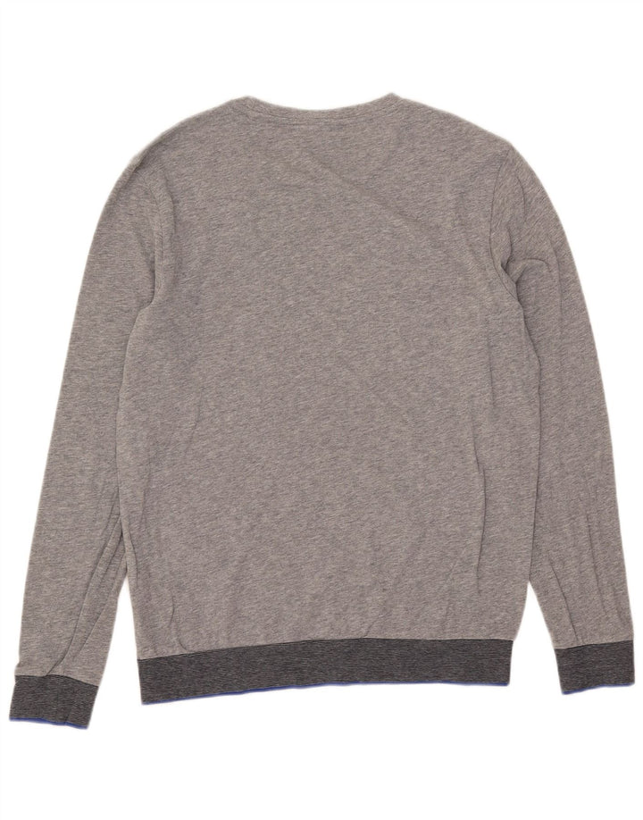 Hugo Boss Haut graphique à manches longues en coton moucheté gris moyen