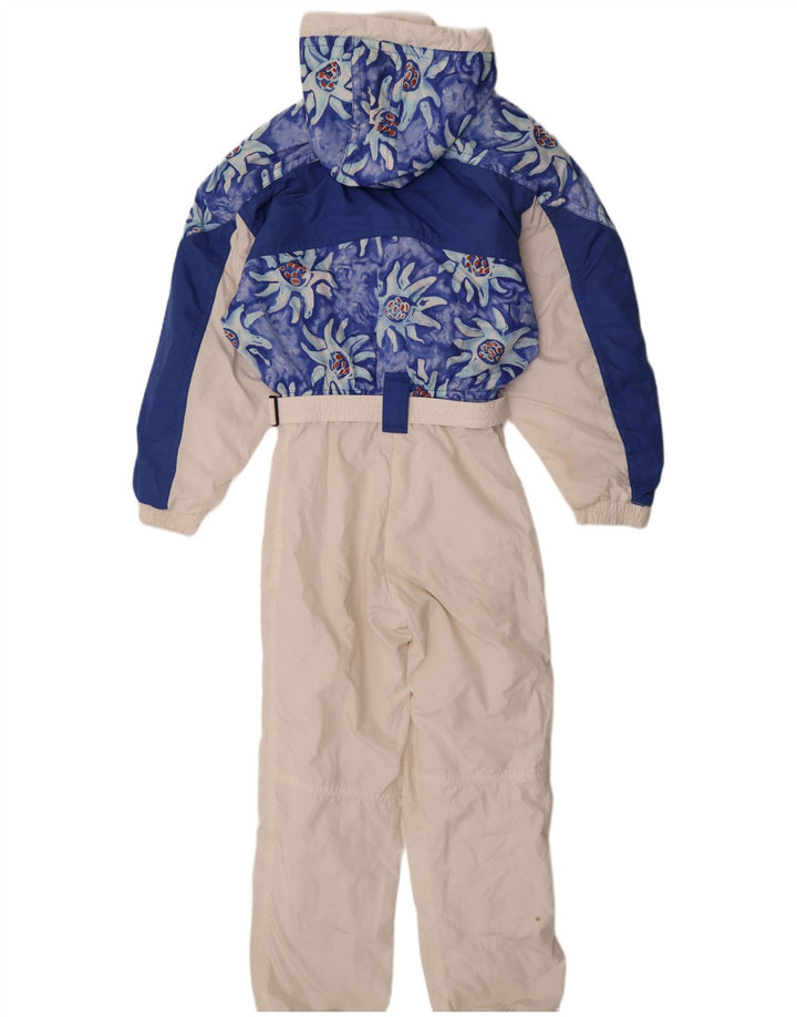 Ellesse Combinaison de ski surdimensionnée à capuche pour femme IT 40 Small White Floral