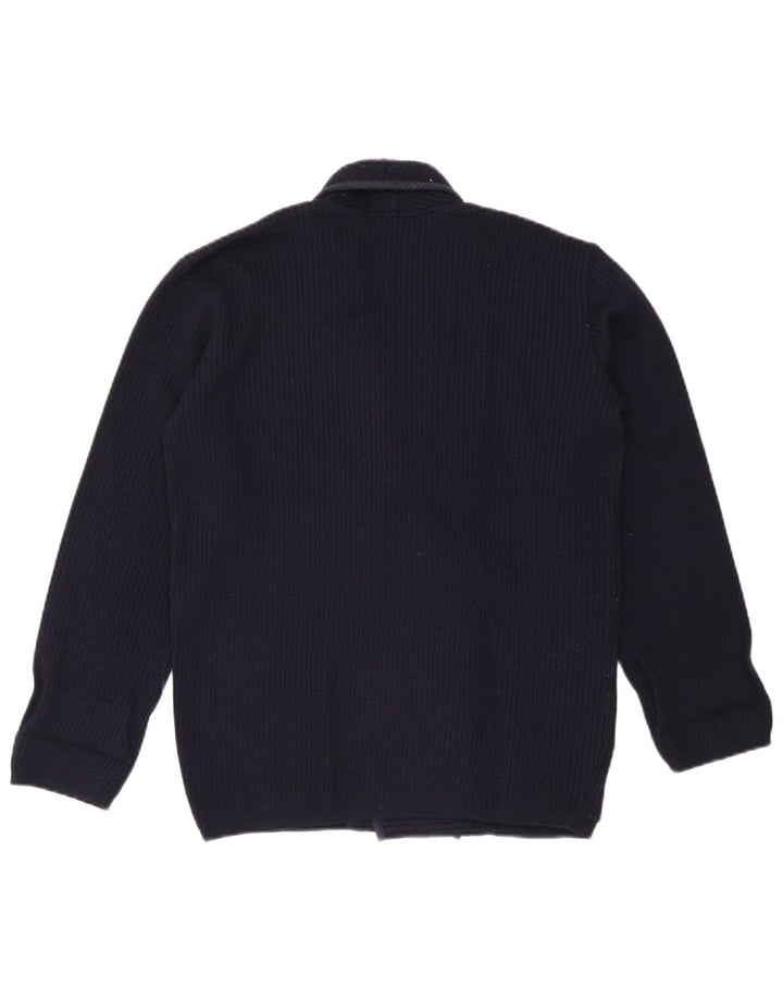 Giuliano Homme Cardigan Pull Laine Bleu Marine Moyen