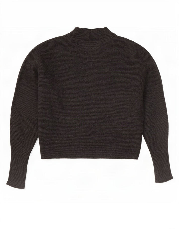 Zara Pull court surdimensionné à col roulé pour femme UK 10 Petit Gris