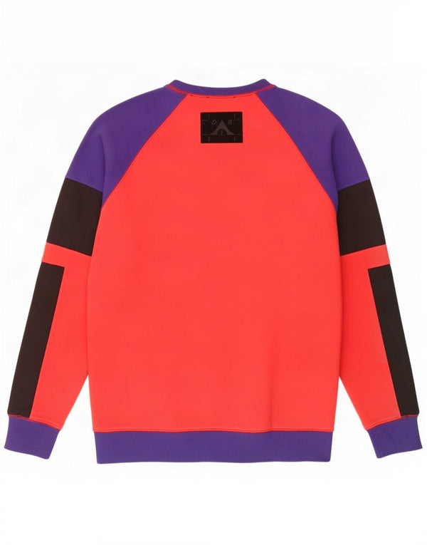 Diesel Sweat-shirt graphique pour homme en coton color block Rouge Large