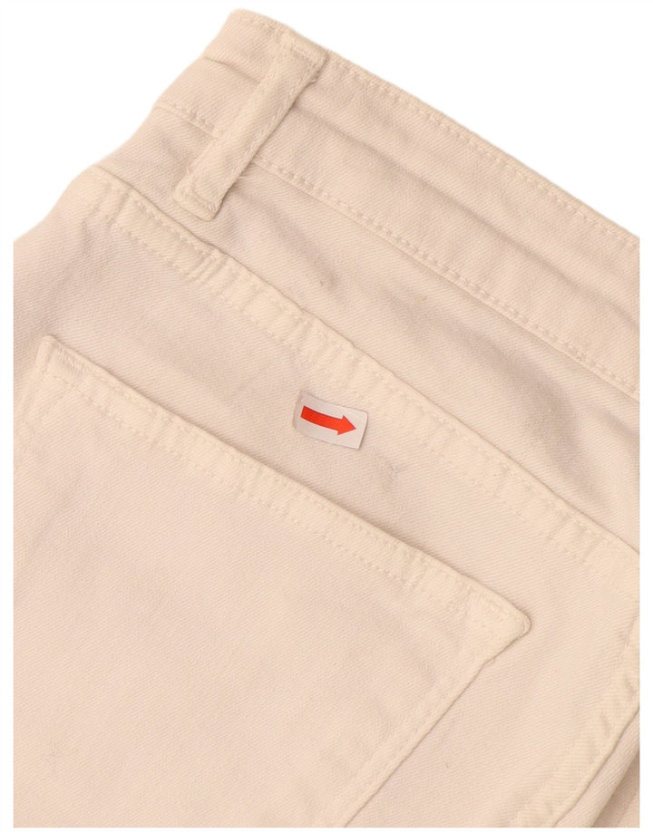 ZARA Femme Bermuda Denim Short EU 38 Small W28 Blanc Cassé