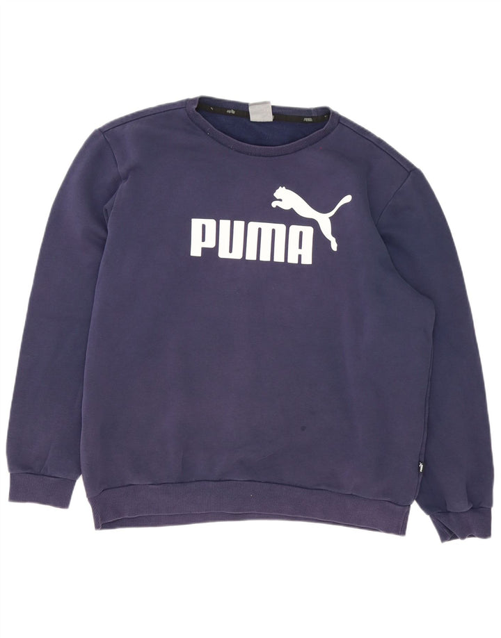 Puma Sweat-shirt graphique pour homme en coton bleu marine Taille L