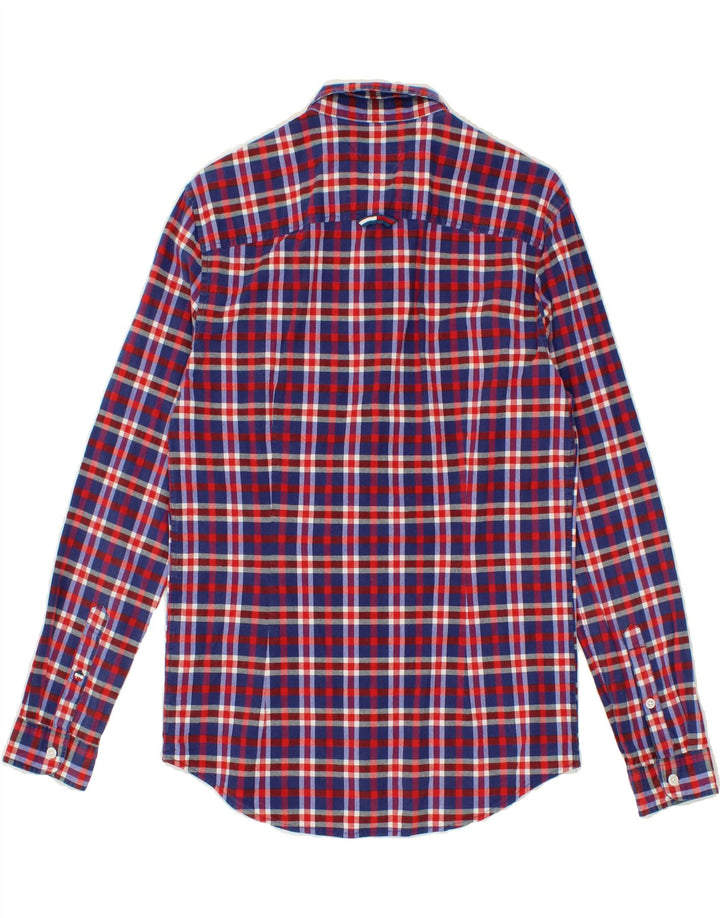 TOMMY HILFIGER Mens Slim Fit Shirt Medium Blue Check Cotton Vintage Tommy Hilfiger and Second-Hand Tommy Hilfiger from Messina Hembry 