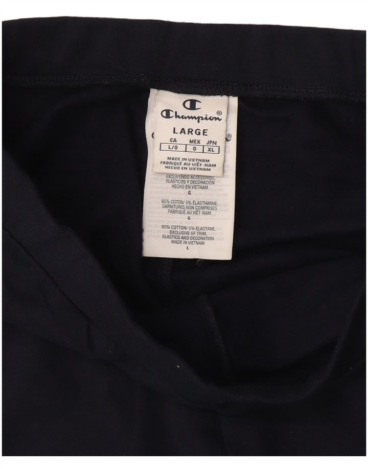 CHAMPION Leggings Femme UK 14 Large Bleu Marine Coton