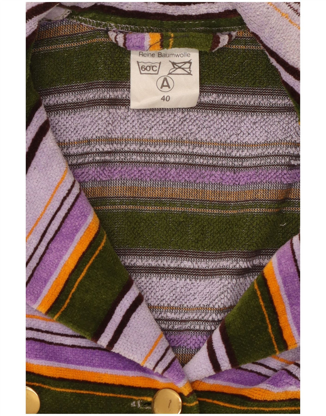 VINTAGE Femme Terry Cloth Blazer Veste EU 40 Moyen Multicolore