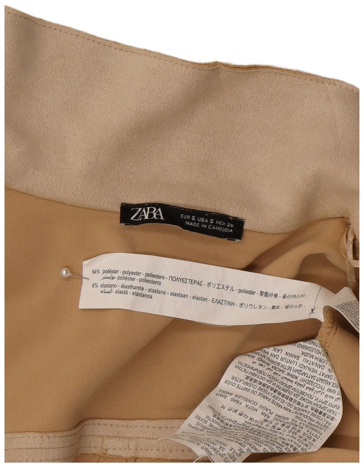 Zara Femme Manteau Oversize Ouvert UK 10 Petit Polyester Beige